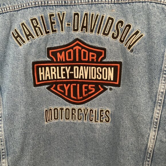 Men's HARLEY-DAVIDSON Motorcycle Denim Jean Jacket 100% Cotton Size 3XL Sturgis - Picture 8 of 16
